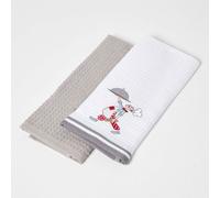 Homescapes "cook" Waffle Cotton Tea Towels, Set Of 2