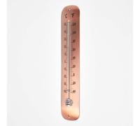 HOMESCAPES Copper Plated Garden Thermometer Wall Mounted Outdoor Temperature Gauge with Celsius and Fahrenheit Measurement 30 cm Tall for Green House Patio and Decking