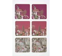 Homescapes Cork Coasters with Mushroom Design, Set of 6 Homescapes Multicolor