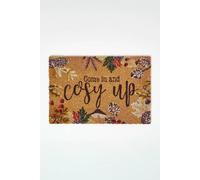 Homescapes Cosy Autumn Non-Slip Coir Doormat, 60 X 40 Cm In Brown Brown 40 x 60cm