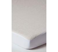 HOMESCAPES 140 x 200 cm Euro Double Fleece Underblanket Mattress Protector Oeko-Tex Certified Cosy Thermal Topper with 230 GSM Faux Wool Thick Teddy Top & 30cm Deep Elasticated Stretch Fabric Skirt