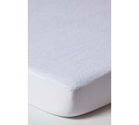 HOMESCAPES Pack of 2 Cot Size Terry Towelling Waterproof Mattress Protector 60 x 120 cm 100% Cotton Terry Pile Top Breathable Hypoallergenic Washable Protector with Elasticated Stretch Fabric Skirt