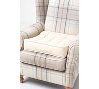 Homescapes Cotton Armchair Booster Cushion In Cream Cream