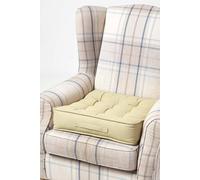 HOMESCAPES Sage Green Armchair Booster Cushion Large Firm 50 cm Square Seat Pad with Supportive 10 cm Thick Lift Luxury Soft Touch Cotton Cushion For The Elderly, Post-Operative and Pregnancy