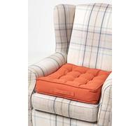 Homescapes Cotton Armchair Booster Cushion in Terracotta | Size: 50 cm x 50 cm Homescapes Terracotta 50 cm x 50 cm