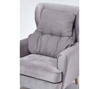 HOMESCAPES Charcoal Grey Back Support Cushion Thick Lumbar Cushion for Armchair, Desk Chair or Sofa Soft 100% Cotton Orthopaedic Posture Cushion, 15cm Deep