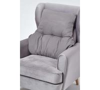 HOMESCAPES Charcoal Grey Back Support Cushion Thick Lumbar Cushion for Armchair, Desk Chair or Sofa Soft 100% Cotton Orthopaedic Posture Cushion, 15cm Deep