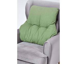 Homescapes Cotton Back Support Cushion In Dark Green Dark Green