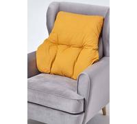 HOMESCAPES Mustard Yellow Back Support Cushion Thick Lumbar Cushion for Armchair, Desk Chair or Sofa Soft 100% Cotton Orthopaedic Posture Cushion, 15cm Deep