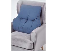 Homescapes Cotton Back Support Cushion in Navy Homescapes Navy