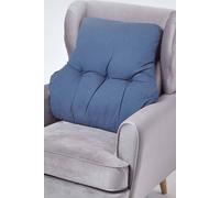 HOMESCAPES Navy Blue Back Support Cushion Thick Lumbar Cushion for Armchair, Desk Chair or Sofa Soft 100% Cotton Orthopaedic Posture Cushion, 15cm Deep