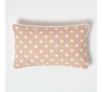 Homescapes Cotton Stars Cushion Cover in Beige | Size: 30 cm x 50 cm Homescapes Beige 30 cm x 50 cm