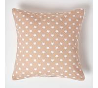 (60 x 60 cm, Beige Stars) Cotton Stars Cushion Cover