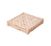 HOMESCAPES - Star Beige - 100% Cotton - Large Floor Cushion - Beige White - 50 x 50 x 10 cm Square - Indoor - Garden - Dining Chair Booster - Seat Pad Cushion.