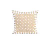 Homescapes Cotton Beige Stripe Border And Stars Cushion Cover, 60 X 60 Cm