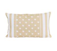 Homescapes Cotton Beige Stripe Border & Stars Cushion Cover | Size: 30 cm x 50 cm Homescapes Beige 30 cm x 50 cm