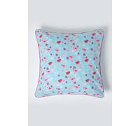 Homescapes Cotton Birds & Flower Cushion Cover in Blue | Size: 60 cm x 60 cm Homescapes Blue 60 cm x 60 cm