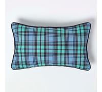 HOMESCAPES - 100% Cotton - Black Watch Tartan Check - Cushion Cover - 30 x 50 cm Rectangular - 12 x 20 Inches - Scottish Green Black - 100% Cotton sofa Cushion Cover - Washable