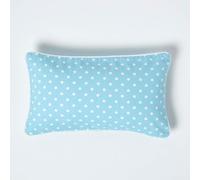 Homescapes Cotton Polka Dots Cushion Cover in Blue | Size: 30 cm x 50 cm Homescapes Blue 30 cm x 50 cm