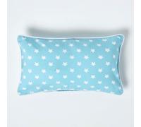 Homescapes Cushion Cover Cotton Stars – 100% Cotton, 30 x 50 cm, Blue