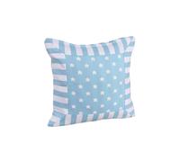 Homescapes Cotton Blue Stripe Border & Stars Cushion Cover | Size: 30 cm x 50 cm Homescapes Blue 30 cm x 50 cm