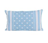 Homescapes Cotton Blue Stripe Border & Stars Cushion Cover | Size: 30 cm x 50 cm Homescapes Blue 30 cm x 50 cm