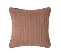 Homescapes Cotton Cable Knit Chocolate Brown Cushion Cover, 45 X 45 Cm