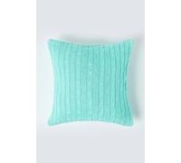 Homescapes Cotton Cable Knit Cushion Cover, 45 X 45 Cm In Green Green