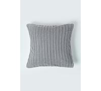 (Grey) Cotton Cable Knit Duck Cushion Cover