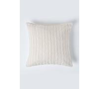 Homescapes Cotton Cable Knit Cushion Cover, 45 X 45 Cm In Natural Natural