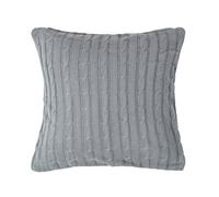 Homescapes Cotton Cable Knit Grey Cushion Cover, 45 X 45 Cm