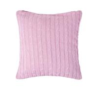 Homescapes Cotton Cable Knit Pastel Pink Cushion Cover, 45 X 45 Cm