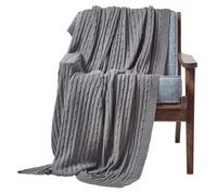 Homescapes Cotton Cable Knit Throw, Grey, 150 X 200 Cm