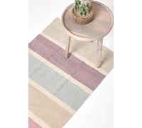 Homescapes Cotton Chenille Striped Hall Runner, 66 X 200 Cm In Grey Grey