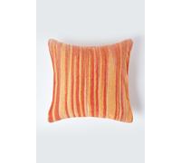 HOMESCAPES Cotton Chenille Tie and Dye Cushion Cover Rust 60 x 60 cm or 24 x 24 inches