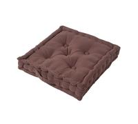 Homescapes Cotton Chocolate Brown Floor Cushion, 40 X 40 Cm