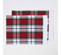 Homescapes Cotton Christmas Macduff Tartan Pack Of 2 Placemats