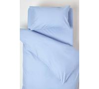 HOMESCAPES Blue Cot Bed Duvet Cover Set 120 x 150cm 100% Egyptian Cotton Percale Toddler Duvet Cover with Pillowcase Hypoallergenic Easy Care Children’s Bedding 200 TC 400 Thread Count Equivalent