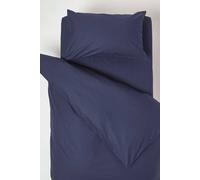 HOMESCAPES Navy Cot Bed Duvet Cover Set 120 x 150cm 100% Egyptian Cotton Percale Toddler Duvet Cover with Pillowcase Hypoallergenic Easy Care Children’s Bedding 200 TC 400 Thread Count Equivalent
