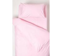 HOMESCAPES Pink Cot Bed Duvet Cover Set 120 x 150cm 100% Egyptian Cotton Percale Toddler Duvet Cover with Pillowcase Hypoallergenic Easy Care Children’s Bedding 200 TC 400 Thread Count Equivalent