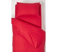 HOMESCAPES Red Cot Bed Duvet Cover Set 120 x 150cm 100% Egyptian Cotton Percale Toddler Duvet Cover with Pillowcase Hypoallergenic Easy Care Children’s Bedding 200 TC 400 Thread Count Equivalent