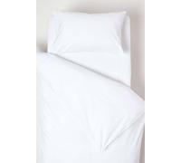 (White) Cotton Cot Bed Duvet Cover with Pillowcase 200 Thread Count