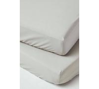 (70 x 140 cm, Grey) Cot Fitted Sheets 2 Pack Egyptian Cotton with Fully Elasticated Skirt 200 Thread Count