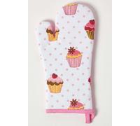 Homescapes Cotton Cupcakes Pink Blue Oven Glove Homescapes Pink