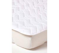 Homescapes Cotton Deep Quilted Mattress Topper In White White