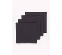 HOMESCAPES Premium Black Cloth Napkins, Set of 4, Handcrafted, Plain 100% Cotton Fabric Napkins, Washable & Reusable, Dinner Table Napkins for Parties, Events & Weddings - Black, 45 x 45cm
