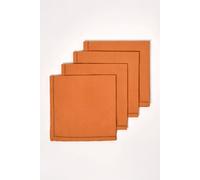 HOMESCAPES Premium Orange Cloth Napkins, Set of 4, Handcrafted, Plain 100% Cotton Fabric Napkins, Washable & Reusable, Dinner Table Napkins for Parties, Events & Weddings - Burnt Orange, 45 x 45cm
