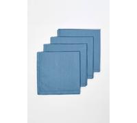 HOMESCAPES Premium Blue Cloth Napkins, Set of 4, Handcrafted, Plain 100% Cotton Fabric Napkins, Washable & Reusable, Dinner Table Napkins for Parties, Events & Weddings - Airforce Blue, 45 x 45cm