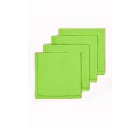 Homescapes Cotton Fabric 4 Napkins Set In Lime Lime One Size