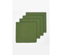 Cotton Fabric 4 Napkins Set Homescapes Olive One Size